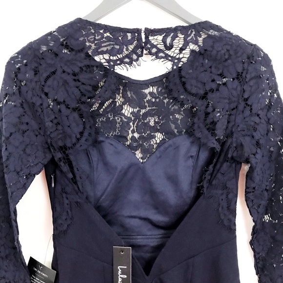 NWT LULU'S Midi Quarter Sleeve Lace Dress - Picture 7 of 7